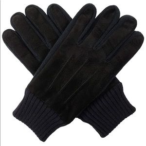 New Black Mens Suede Gloves